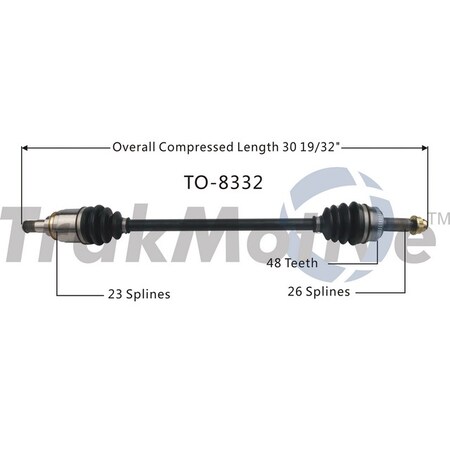 Surtrack Axle Cv Axle Shaft, To-8332 TO-8332